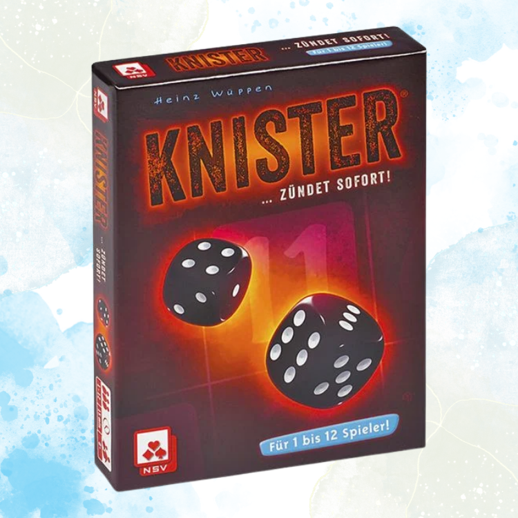 Knister Box auf blau weißem Hintergrund